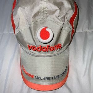 Vodafone, Mc Laren Mercedes silver and orange cap.